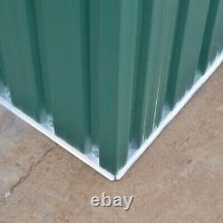 8 x 4FT Metal Shed Steel Pent Roof Garden Storage Tool Bike Sheds with FREE BASE