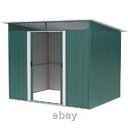 8 x 6ft Garden Shed Storage Tool Organizer with Sliding Door Vent Green
