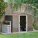 8 X 6ft Outdoor Garden Storage Shed With Double Sliding Door, Light Grey