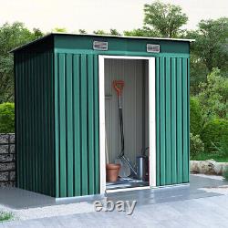 8x4' Heavy Duty Metal Sheds & Storage Tool House Outdoor Garden Shed + Free Base
