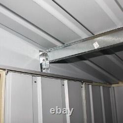 8x6 Metal GARDEN SHED APEX ROOF FELT WINDOWS FLOOR SINGLE DOOR STORAGE 8ft 6ft