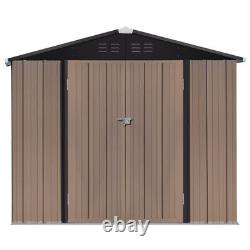 8x6ft Apex Roof Outdoor Bike Tools Storage Shed Container Garden Shed with Base