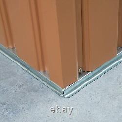 9 X 6FT Outdoor Storage Garden Shed Sliding Door Galvanised Metal Yellow