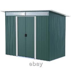 9 x 4ft Garden Shed Storage Tool Organizer with Sliding Door Vent Green