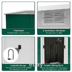 9ft x 4ft Corrugated Garden Metal Storage Shed Outdoor Tool Box with Kit