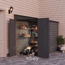 9x5ft Heavy Duty Metal Garden Shed Pent Roof Outdoor Tool Bike Storage Warehouse