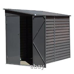 9x5ft Heavy Duty Metal Garden Shed Pent Roof Outdoor Tool Storage Shelf House UK