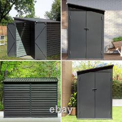 9x5ft Heavy Duty Metal Garden Shed Pent Roof Outdoor Tool Storage Warehouse