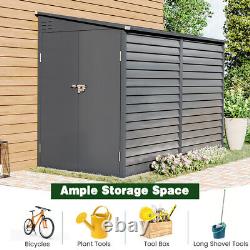 9x5ft Large Heavy Duty Metal Garden Shed Shelf Outdoor Bike Tool Storage House