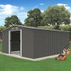 Birchtree Garden Shed Metal Apex Roof 13x11ft Outdoor Storage Free Foundation