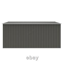 BIRCHTREE Garden Shed Metal Apex Roof 13X11FT Outdoor Storage Free Foundation