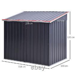 Corrugated Garden Metal Storage Shed Outdoor Equipment Tool Sloped Roof Shelter