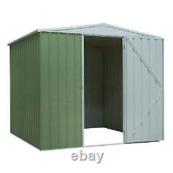 Dellonda Galvanised Steel Garden Shed, 7.5FT x 7.5FT, Apex Style Roof Green