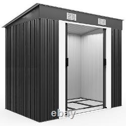 Deuba Metal Shed 196x122x182cm Outdoor Garden Storage WithSliding Door Anthracite