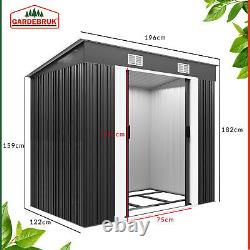 Deuba Metal Shed 196x122x182cm Outdoor Garden Storage WithSliding Door Anthracite
