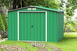 Duramax ECO 10 x 8 Hot-Dipped Galvanized Metal Garden Shed Green with