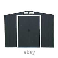 Duramax ECO 8'x6' Outdoor Metal Tool Storage Shed with Double Doors, Anthracite
