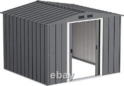 Duramax ECO 8' x 8' Hot-Dipped Galvanized Metal Garden Shed Grey / white