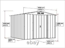 Duramax ECO 8' x 8' Hot-Dipped Galvanized Metal Garden Shed Grey / white