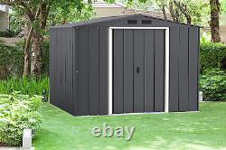 Duramax ECO 8' x 8' Hot-Dipped Galvanized Metal Garden Shed with