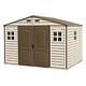 Duramax Woodside 10 X 8 Plastic Garden Shed With 3 Fixed Windows & Metal