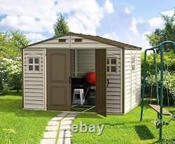 Duramax WoodSide 10 x 8 Plastic Garden Shed with 3 Fixed Windows & Metal