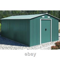 Extra Large Garden Metal Shed Outdoor Storage Sheds Tool House 10 x 12 with Base