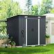 Galvanised Metal Garden Shed Apex Pent Roof Window Storage Frame Shed Anthracite