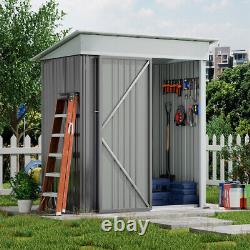 Galvanised Metal Steel Shed Garden Storage Shed Ventilation Grey Sturdy with Door