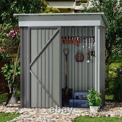 Galvanised Metal Steel Shed Garden Storage Shed Ventilation Grey Sturdy with Door