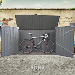 Galvanized Metal Large Storage Garden Shed Bike Unit Tools Bicycle Store 2-3bike