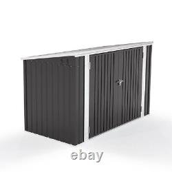 Galvanized Steel Garden Storage Shed with Key Bike Metal Pent Roof Tool Shed House