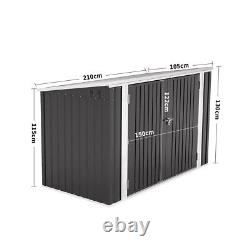 Galvanized Steel Garden Storage Shed with Key Bike Metal Pent Roof Tool Shed House