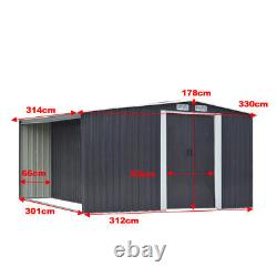 Garden 10x8 8x6 6x6 Metal Shed Outdoor Log Store Firewood Stacking Storage House