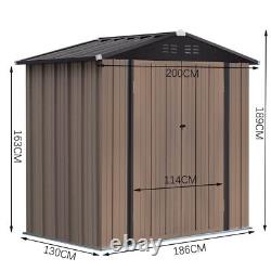 Garden Brown Sheds Apex / Pent Metal Roof Storage Building Tool Shed 8x6, 5x3 FT