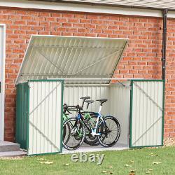 Garden Lockable Storage Box Bike Shed Galvanized Steel Outside Garbage Tool Bin