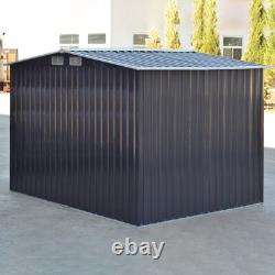 Garden Metal Shed 4x6ft, 4x8ft, 6x8ft, 8x8ft, 10x8ft Outdoor Storage House with Base