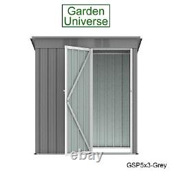 Garden Shed Metal Grey Storage Garden Universe 5' x 3Free Base Frame GSP5x3-Grey