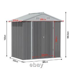 Garden Shed Storage Cabinet Galvanised Metal Steel Organiser with Door Ventilation