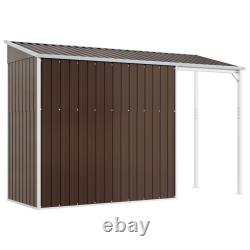 Garden Shed with Extended Roof Outdoor Tool Shed Storage Shed Steel vidaXL