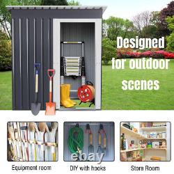 Garden Sheds Outdoor Tools Metal Shed Storage Small House Container Deep Grey