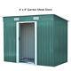 Garden Storage Shed 10x8, 8x8, 6x8, 4x8, 4x6 Ft Metal Tool House Free Base Door