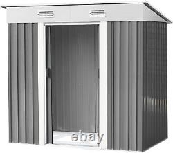 Garden Storage Shed Outdoor Bike Metal Pent Tool Shed House with Door & Roof GB