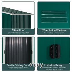 Garden Storage Shed with Ventilation Double Sliding Door Outdoor Tool Box