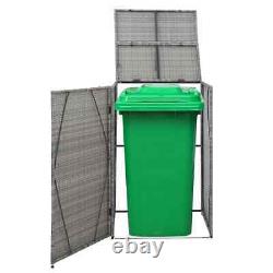 Garden Wheelie Bin Shed Poly Rattan Single/Double Garbage Hider Box Lockable NEW