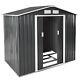Garden Storage Shed Metal Pent Tool Shed House Galvanized Steel + Foundation