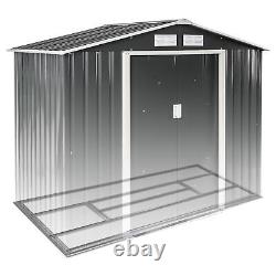 Garden storage shed metal pent tool shed house galvanized steel + foundation