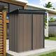 Grey / Brown Pent Metal Shed Outdoor Garden Tools Storage With Base 5ft X 3ft