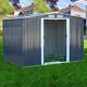 Grey Metal Garden Shed 10 X 8 Ft Garden Storage House Apex Roof With Foundation