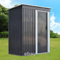 Grey Metal Garden Shed 3FT X 5FT Pent Roof Outdoor Tools Store Storage BRAND NEW